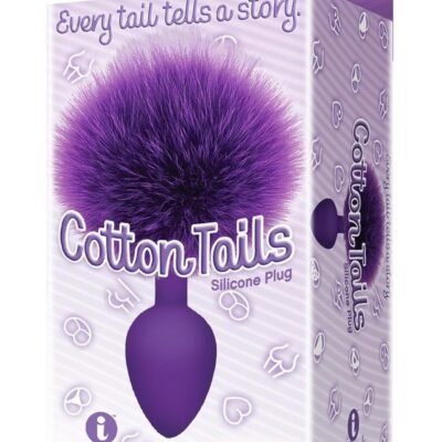 Plug anal Icon Brands - The 9's - Cottontails Silicone Bunny Tail Butt Plug - Purple