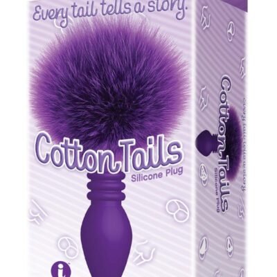 Plug anal Icon Brands - The 9's - Cottontails Silicone Ribbed Bunny Tail Butt Plug - Purple