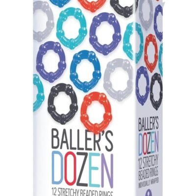 The 9's - Baller's Dozen Beaded Cockrings (12 per Pack) - Assorted Colors