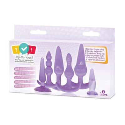 Plug anal Icon Brands - Try-Curious Anal Plug Kit - Purple
