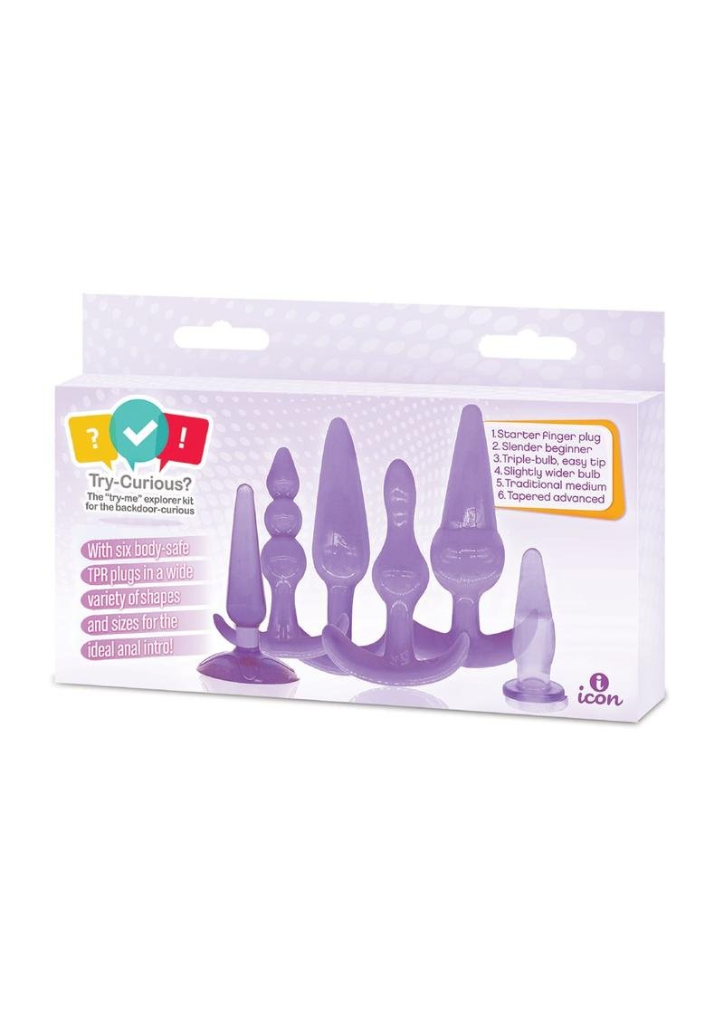 Plug anal Icon Brands - Try-Curious Anal Plug Kit - Purple