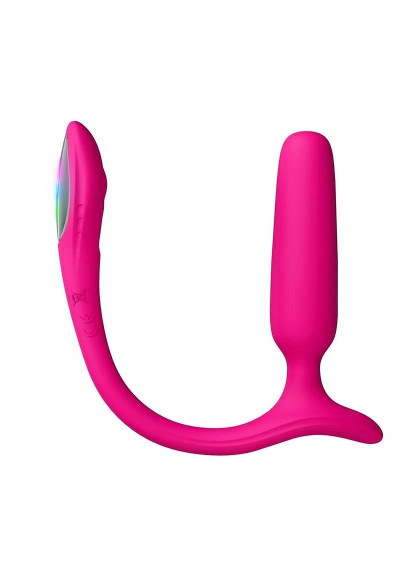Lush Rechargeable App Compatible Silicone Vibrating Light Up Plug anal - Pink - Imagen 2