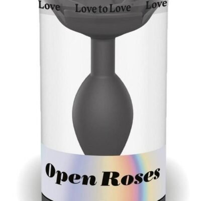 Open Roses Silicone Plug anal - Large - Black Onyx
