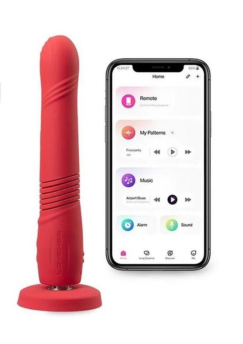 Gravity Remote App Thrusting Rechargeable Silicone Vibrador - Red - Imagen 2