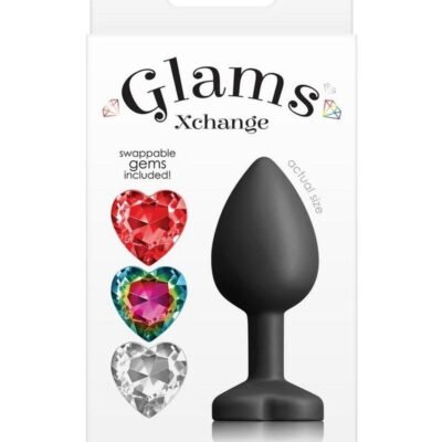 Glams Xchange Heart Silicone Anal Plug - Small - Black