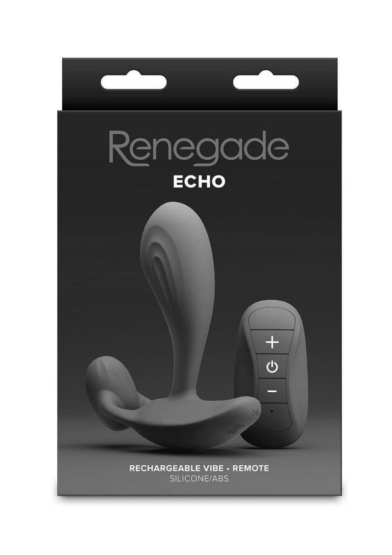Renegade Echo Rechargeable Silicone Estimulador de prĂ³stata con control remoto - Black