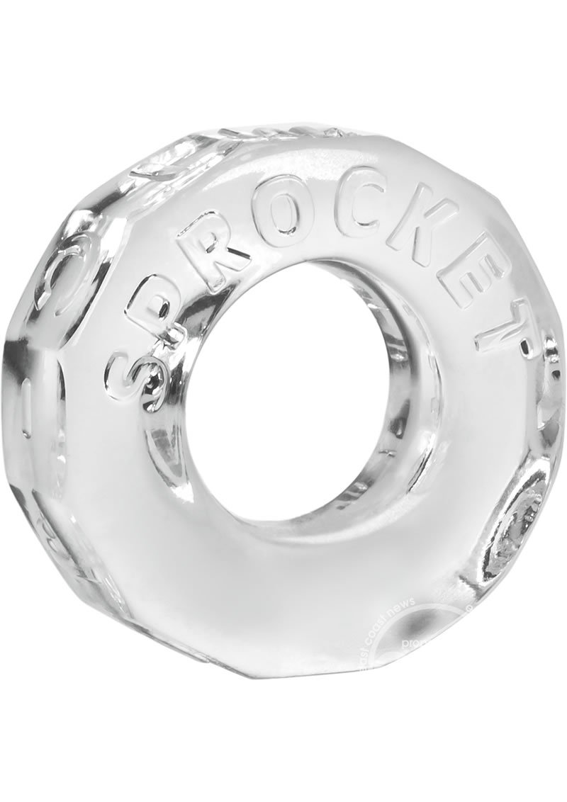 Oxballs Atomic Jock Sprocket Super Stretchy Cock Ring 2.8in - Clear - Imagen 2