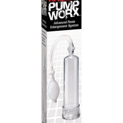 Bomba de vacío Pipedream Products - Pump Worx Beginner's Power Pump Advanced Penis Enlargement System - Clear