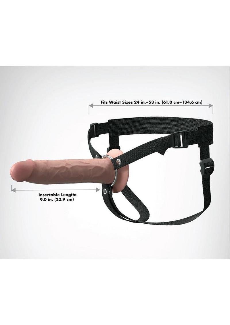 Arnés strap-on Pipedream Products - Fantasy X-Tensions Elite Silicone Hollow Strap-On Dual Density 9in -Vanilla - Imagen 2