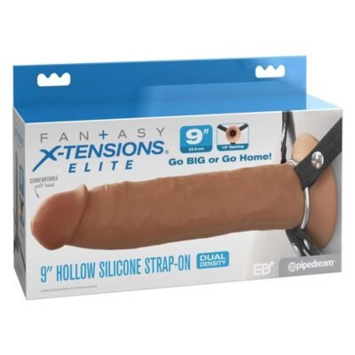 Arnés strap-on Pipedream Products - Fantasy X-Tensions Elite Silicone Dual Density Hollow Strap-On 9in - Caramel