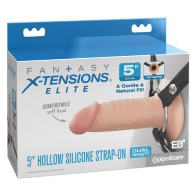 Fantasy X-Tensions Elite Silicone Dual Density Hollow Strap-On 5in - Vanilla