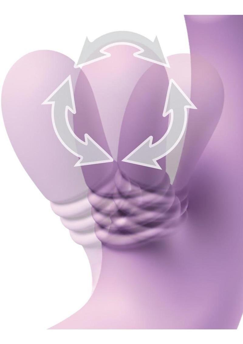 Vibrador Pipedream Products - Fantasy for Her IntiMotion Flutter Pro Rechargeable Silicone Rabbit Vibrator with Clitoral Stimulator - Purple - Imagen 4