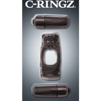 Fantasy C-Ringz Duo-Vibrating Super Cock Ring with Bullets - Black