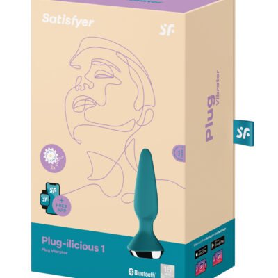 Satisfyer Plug-Ilicious 1 Silicone Vibrating Anal Plug - Petrol.