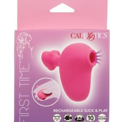First Time Rechargeable Silicone Suck & Play Estimulador de clítoris - Pink