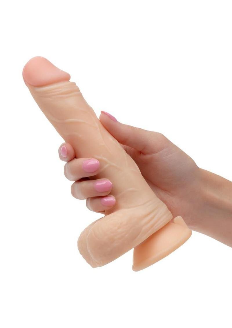 Vibrador CalExotics - Working Stiff The Vibrating Quarterback Rechargeable Dildo - Vanilla - Imagen 2