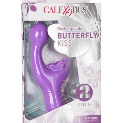 Butterfly Kiss Recargable Silicone Vibrador doble - Purple