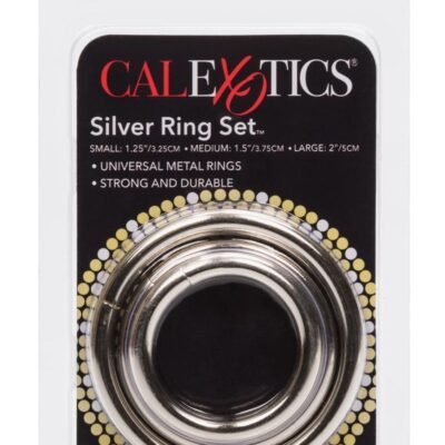 Juguete íntimo CalExotics - Silver Cock Rings (3 Piece Set) - Silver