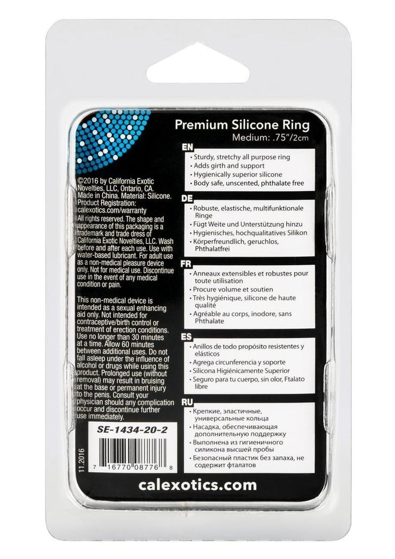 Premium Silicone Cock Ring - Medium - Clear - Imagen 2