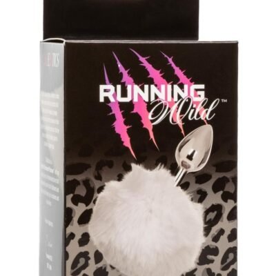 Running Wild Faux Fur Bunny Tail and Plug anal metalico - White