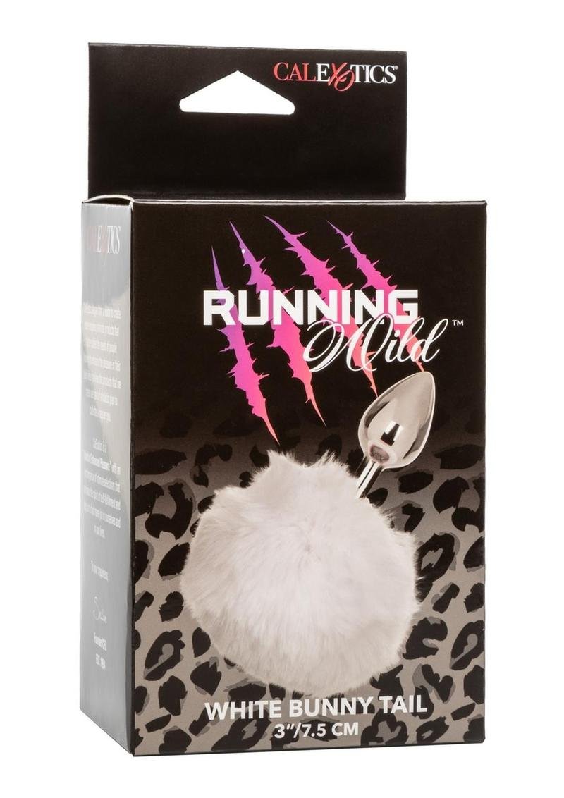 Running Wild Faux Fur Bunny Tail and Plug anal metalico - White
