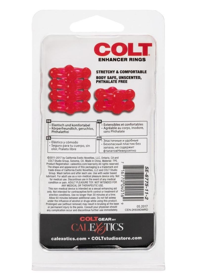 COLT Enhancer Rings Cock Rings - Red - Imagen 3