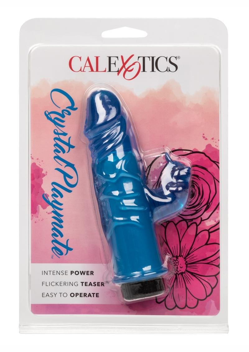 Crystal Playmate Dual Vibrating Rabbit Vibrador - Blue