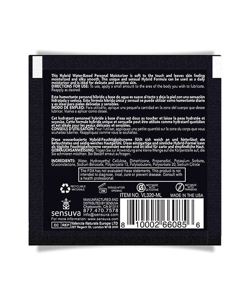 Sensuva Hybrid Personal Moisturizer Single Use Packet - Imagen 2