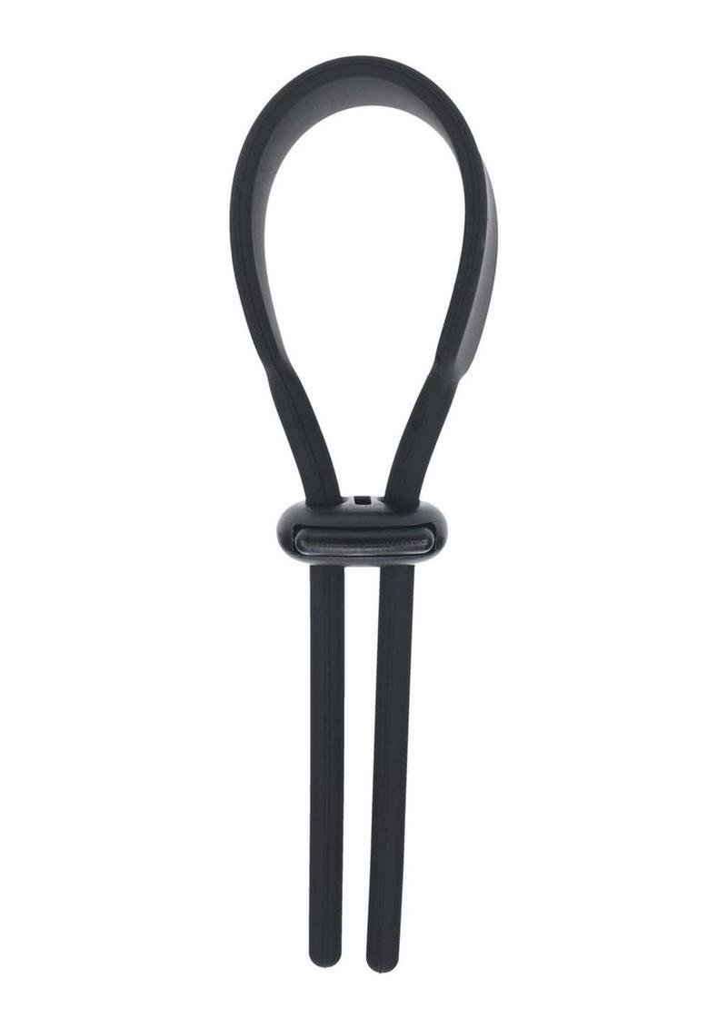 Levelz Wide Adjustable Silicone Lasso Cock Ring - 5mm - Black - Imagen 2