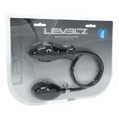 Levelz Ribbed Inflatable Silicone Plug Anal - Black