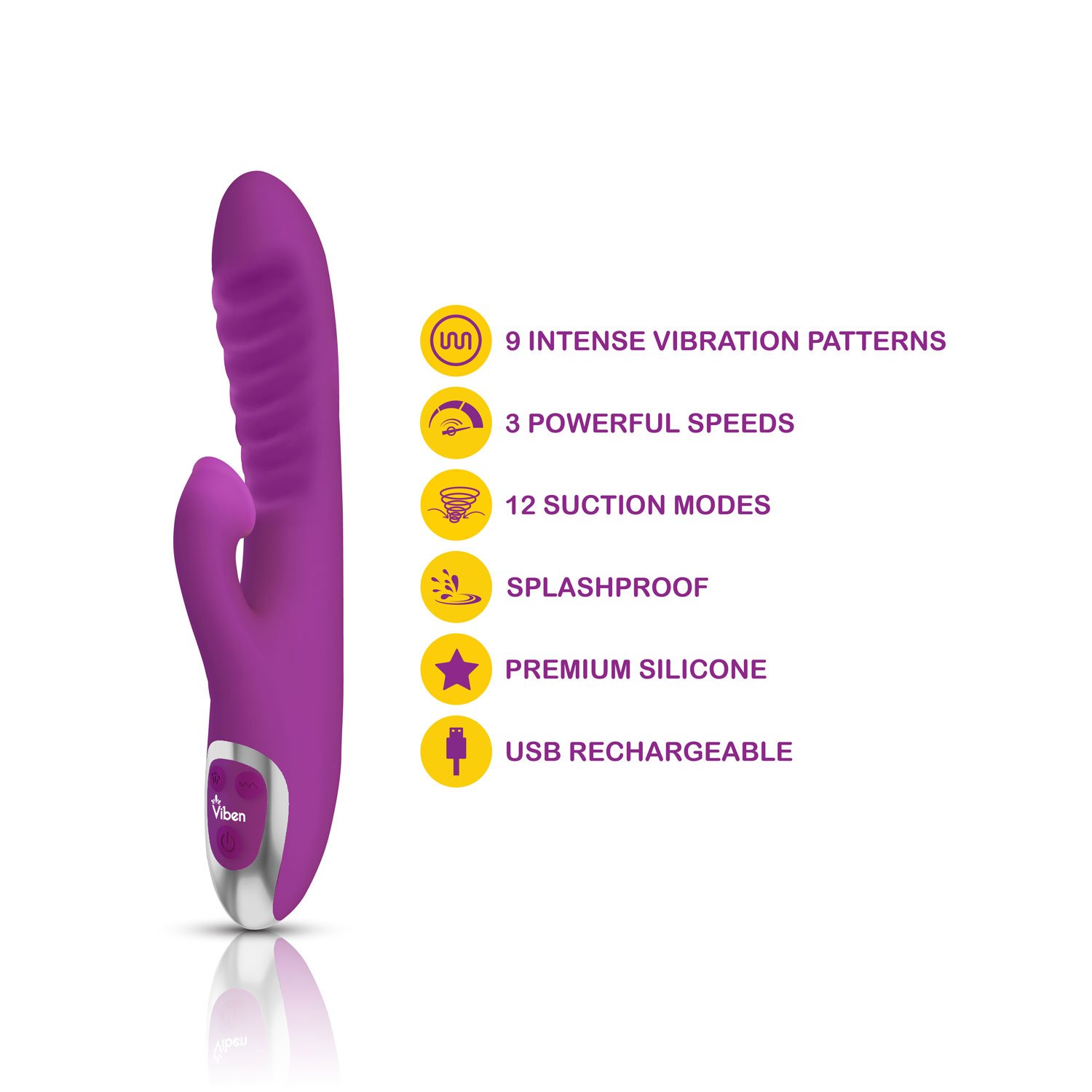 Frenzy Clitoral Suction Rabbit - Berry - Imagen 3