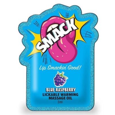 SMACK Warming & Lickable Aceite de masaje 3ML Pouch - Blue Raspberry