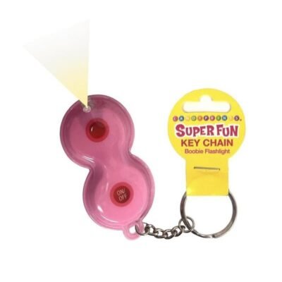 Super Fun Boobie Flashlight Key Chain - Pink