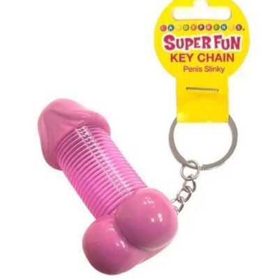 Super Fun Penis Slinky Keychain - Pink
