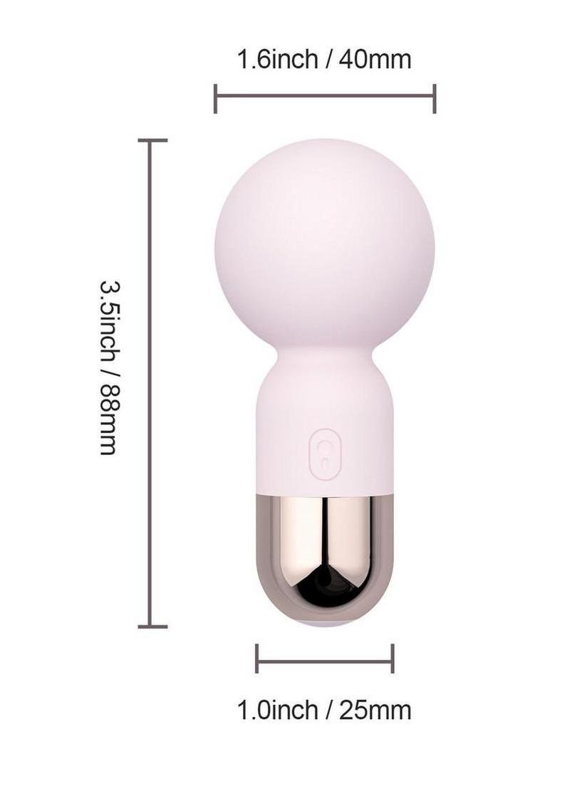 Pokewan Pocket Mini Vibrating Silicone Recargable Varita masajeadora - Pink/Rose Gold - Imagen 2