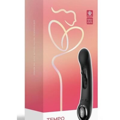 Tempo Pressure Sensing App Controlled Kinky Finger Tapping Recargable Silicone G-spot Vibrador - Black