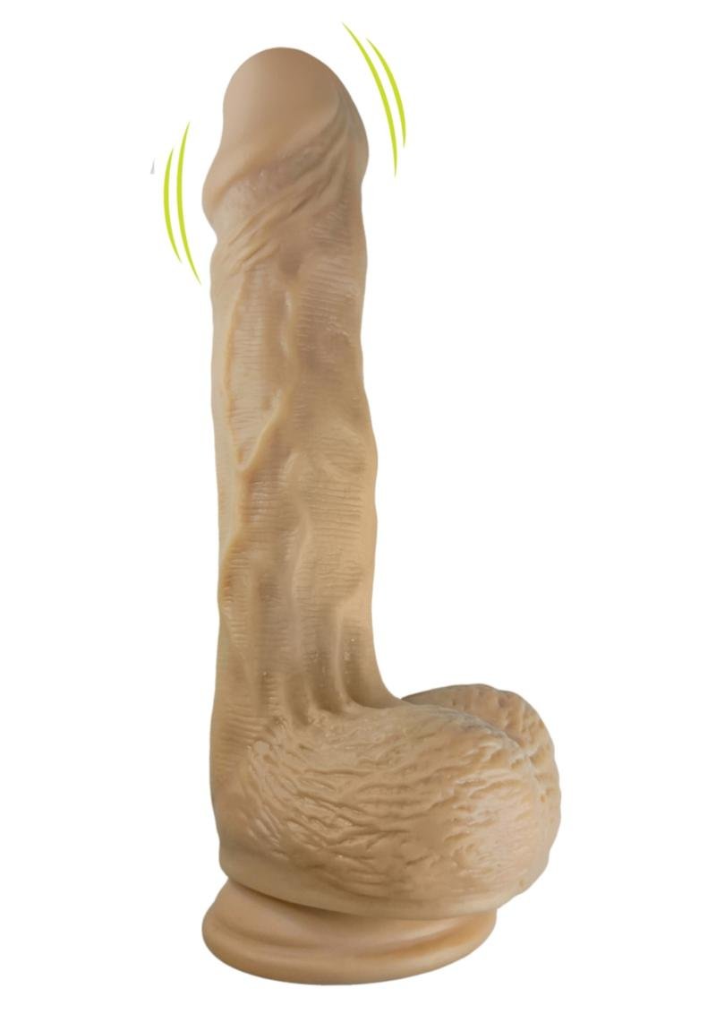 Vibrador Hott Products - Skinsations Sidewinder Waves and Vibration Realistic Dildo with Remote Control 9in - Vanilla - Imagen 2