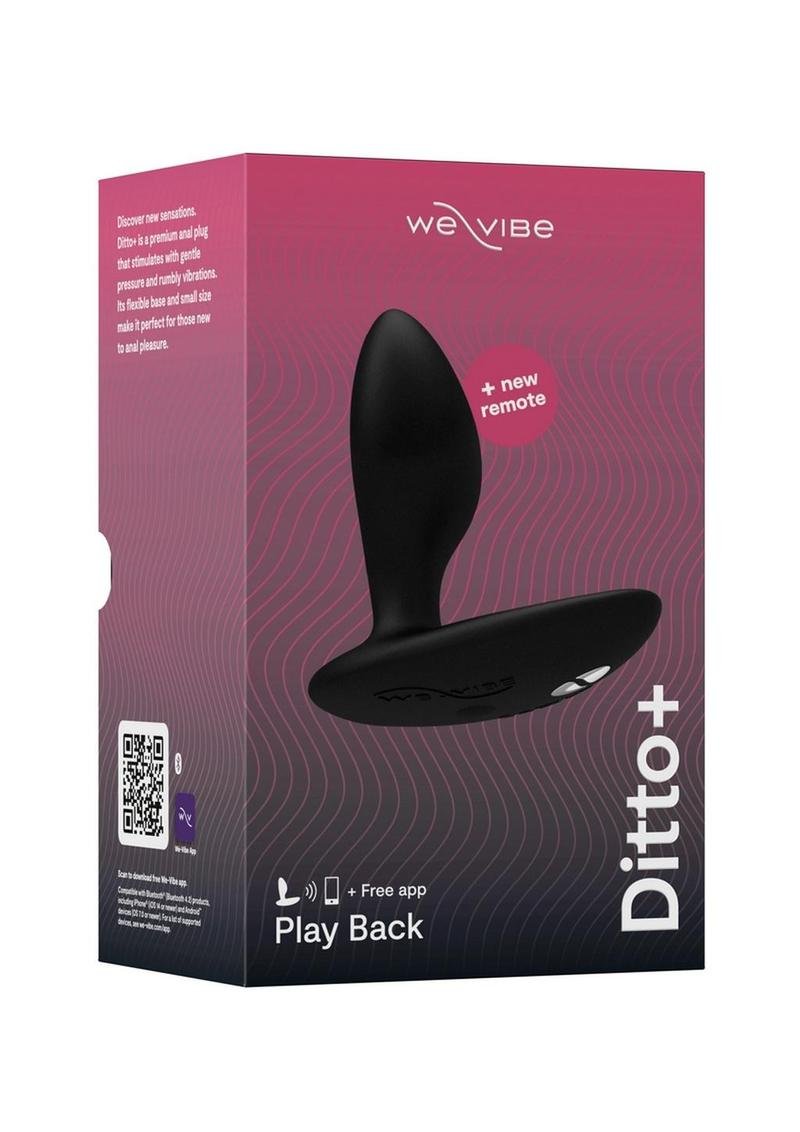 We-Vibe Ditto+ App Compatible Vibrating Rechargeable Silicone Plug anal con control remoto - Satin Black