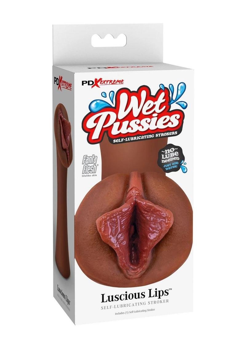 Masturbador Pipedream Products - PDX Extreme Wet Pussies Luscious Lips Self Lubricating Stroker - Chocolate