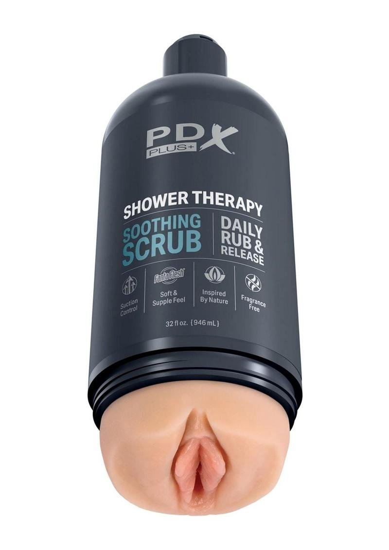 PDX Plus Shower Therapy Soothing Scrub Discreet Stroker - Vanilla - Imagen 3