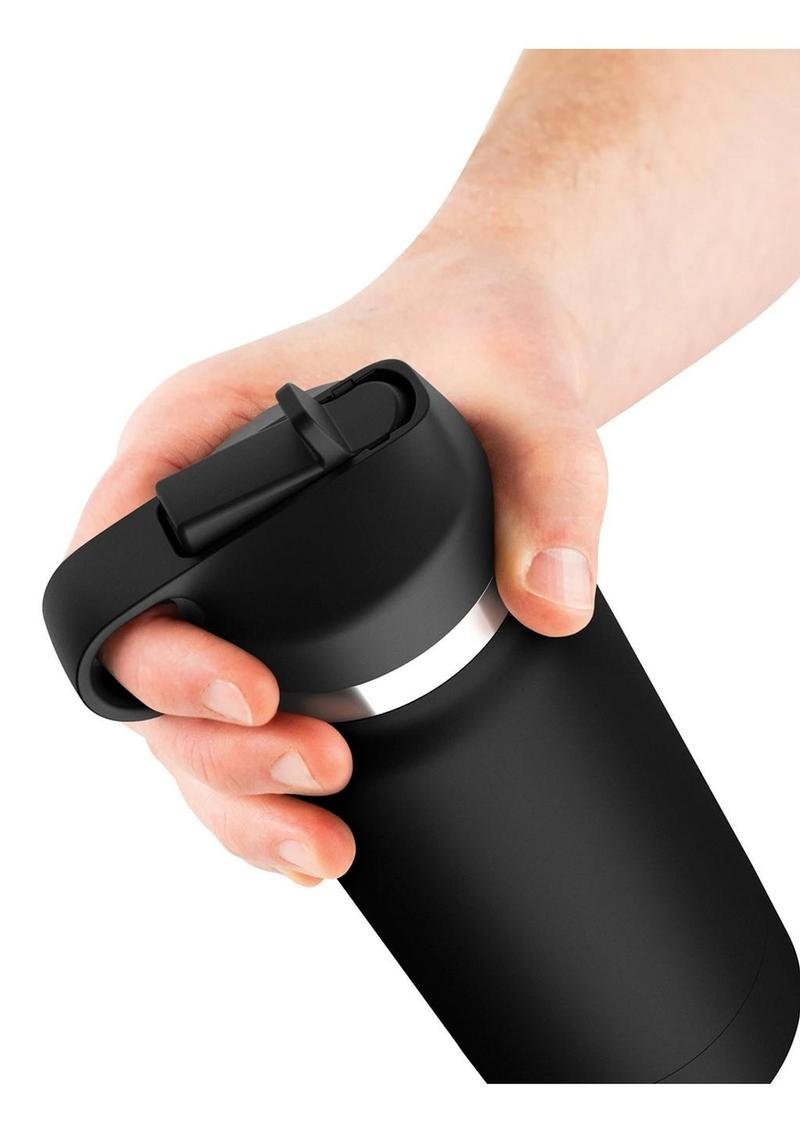 Masturbador Pipedream Products - PDX Plus Fap Flask Thrill Seeker Stroker - Frosted/Black - Imagen 3