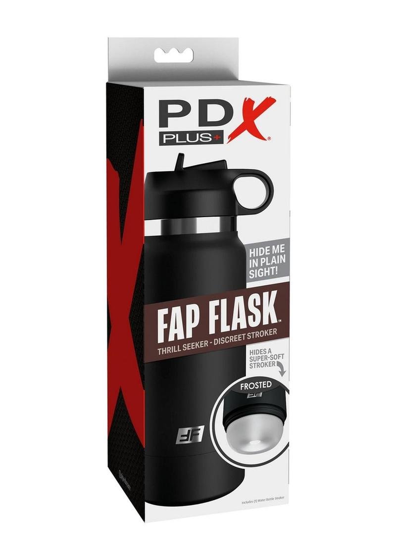 Masturbador Pipedream Products - PDX Plus Fap Flask Thrill Seeker Stroker - Frosted/Black