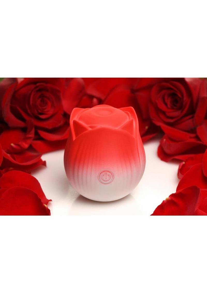 Bloomgasm Pulsing Petals Throbbing Silicone Recargable Rose estimulador - Red - Imagen 2