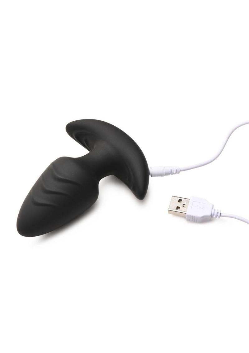 Bang! Rotating Vibrating Recargable Silicone Plug anal con control remoto - Black - Imagen 2