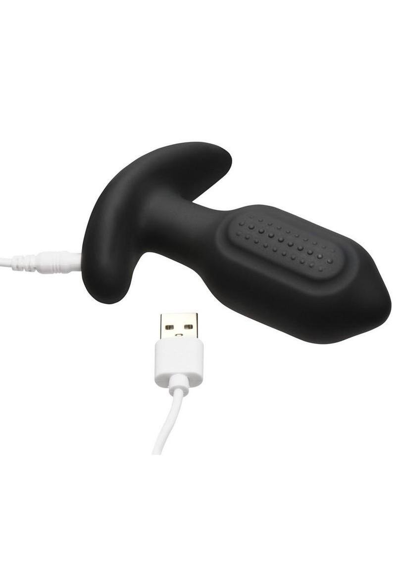 Bang! Bumpy Vibrating Recargable Silicone Plug anal - Black - Imagen 2