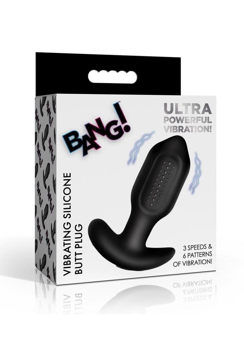 Bang! Bumpy Vibrating Recargable Silicone Plug anal - Black