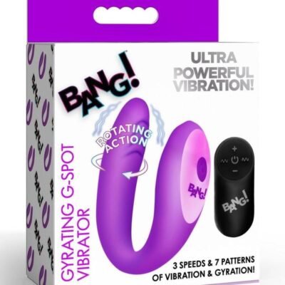 Bang! Gyrating G-Spot Recargable Silicone Dual Stimulating Vibrador con control remoto - Purple