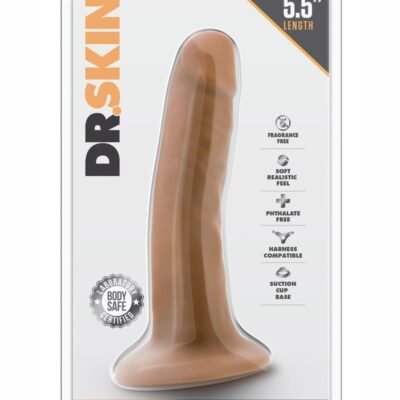 Dr. Skin Silver Collection Dildo W Suction Cup 5.5in - Caramel