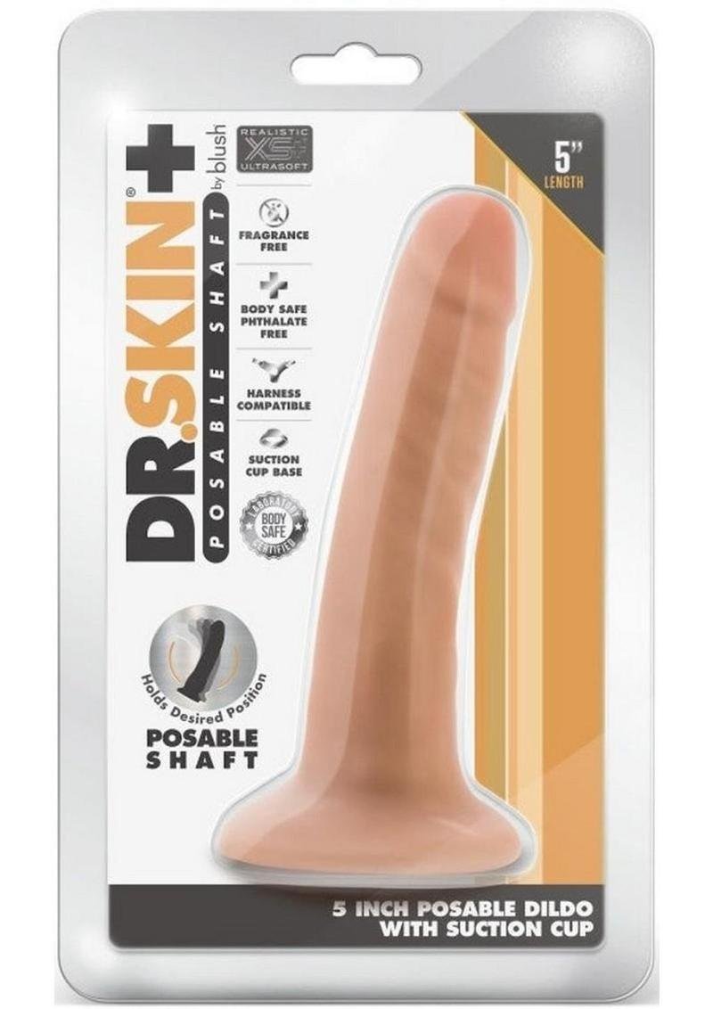 Dr. Skin Plus Gold Collection Posable Dildo 5in - Vanilla