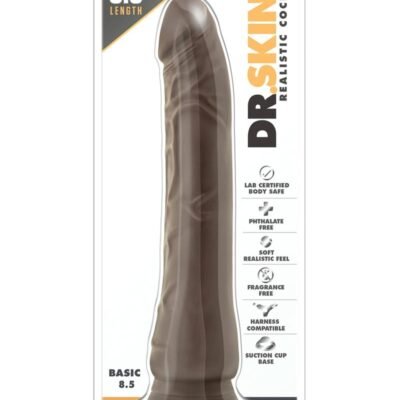 Dr. Skin Silver Collection Realistic  8.5 Dildo 8.5in - Chocolate